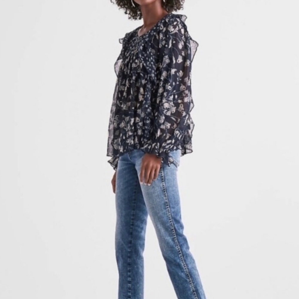 LUCKY BRAND | Sweet Chiffon Peasant Top NEW! - Picture 2 of 8